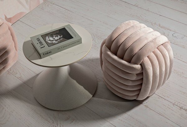 Tavolino rotondo con piano in ceramica ø 45 cm Fush - Mauro Ferretti