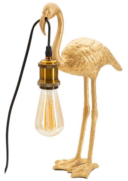 Lampada da Tavolo in Resina Dorata FENICOTTERO Dimensioni 13x11,5xh 39,5 cm in metallo dorato