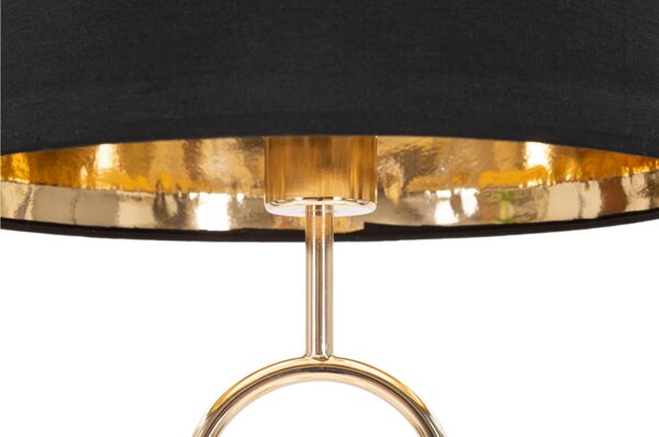 Lampada da tavolo in metallo dorato e nero BUBBLE Dimensioni � 25xh 44 cm in metallo dorato con sfere decorative in oro