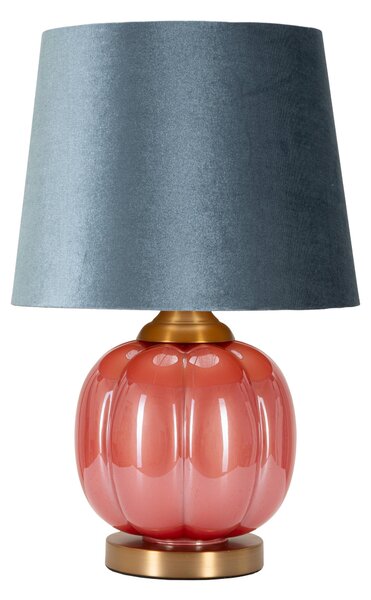 Lampada con base rossa HELENE BALL in vetro e paralume Dimensioni 32,5x32,5x h50 cm Lampada E-27 Attacco con filo FILO colore rosso -blu