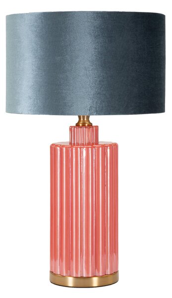 Lampada con base rossa HELENE TOWER in vetro e paralume Dimensioni 40x40x h70 cm Lampada E-27 Attacco con filo FILO colore rosso -blu
