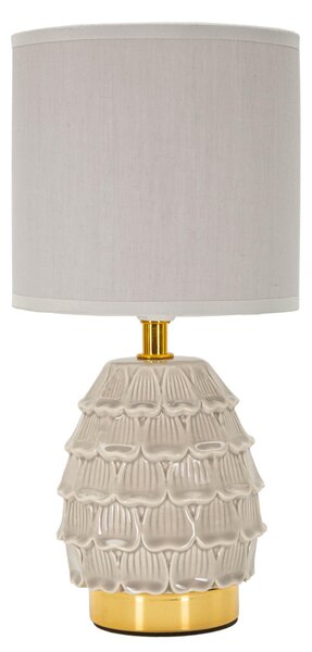 Lampada da comodino con base blu a forma di pigna PIGNY GREY Dimensioni � 15x h 30 cm Lampada E-27 Attacco con filo FILO paralume colore Grigio