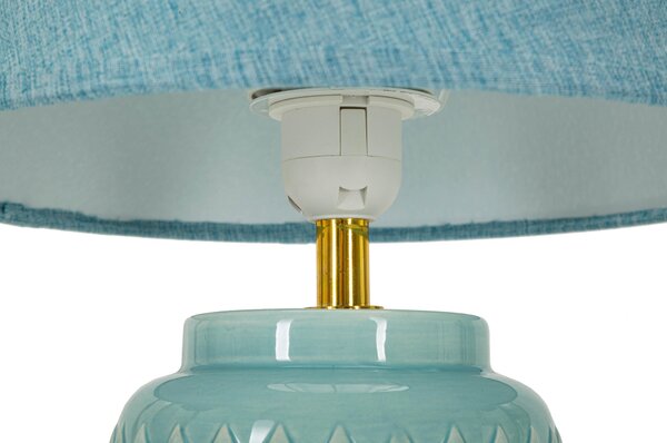 Lampada da comodino con base Arancione decorata con eleganti rombi in rilievo SQUARE TURQUOISE Dimensioni � 28x h 44 cm Lampada E-27 Attacco con filo FILO paralume colore Arancione
