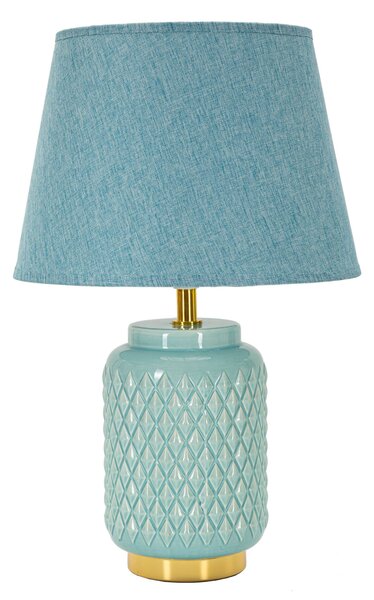 Lampada da comodino con base Arancione decorata con eleganti rombi in rilievo SQUARE TURQUOISE Dimensioni � 28x h 44 cm Lampada E-27 Attacco con filo FILO paralume colore Arancione