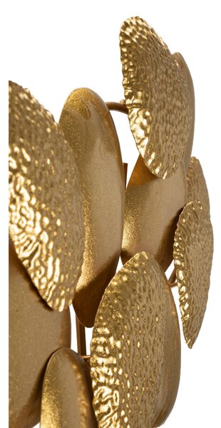 Lampada da parete con 3 punti luce in metallo dorato con lavorazione in foglia oro Dimensioni 59,8x11x h31 cm colore oro