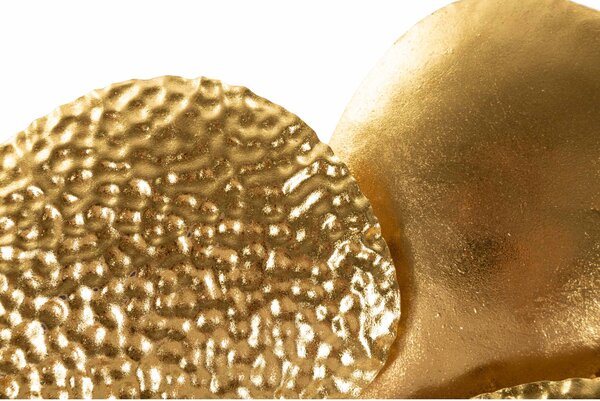 Lampada da parete con 2 punti luce in metallo dorato con lavorazione in foglia oro Dimensioni 44x11x h 28 cm colore oro