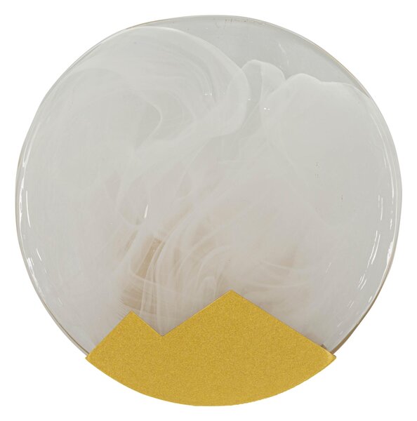 Lampada da parete in vetro opaco dalla forma circolare MOON Dimensioni 20x h 10 cm peso 1 kg vetro e metallo oro
