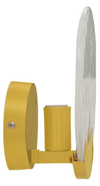 Lampada da parete in vetro opaco dalla forma circolare MOON Dimensioni 20x h 10 cm peso 1 kg vetro e metallo oro
