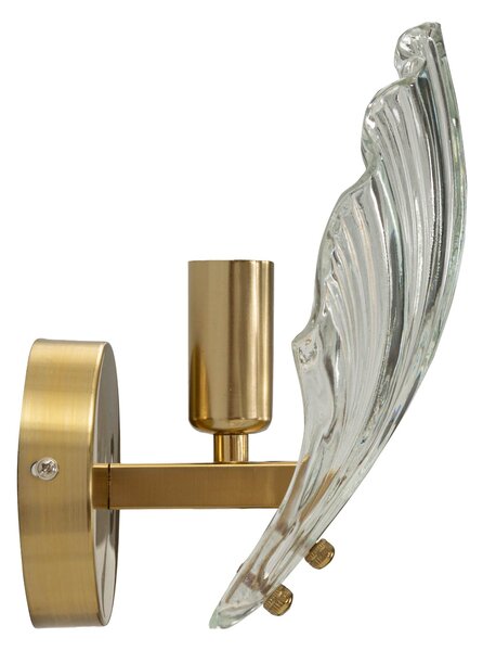 Lampada da parete in vetro e metallo dorato conchiglia SHELL Dimensioni 20x14x h 22 cm peso 1 kg vetro e metallo oro