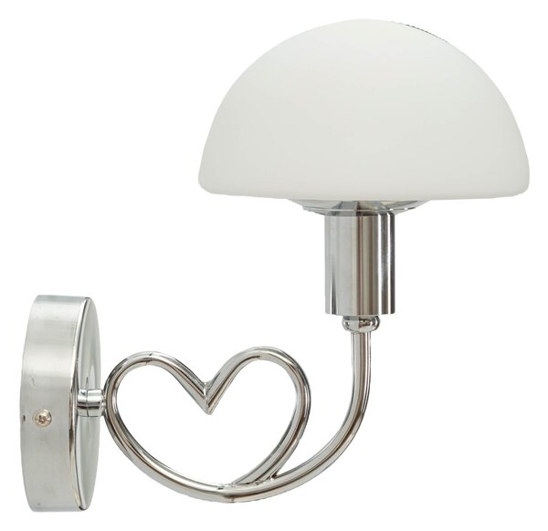 Lampada da parete Applique in metallo Argentato LOVY SILVER Dimensioni 24x13x h 76 cm Vetro satinato dalla forma geometrica e regolare
