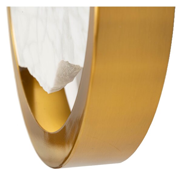 Lampada da parete rotonda con 2 punti luce i Dimensioni � 24x6 cm elegante paralumi in vetro decorazione simil marmo