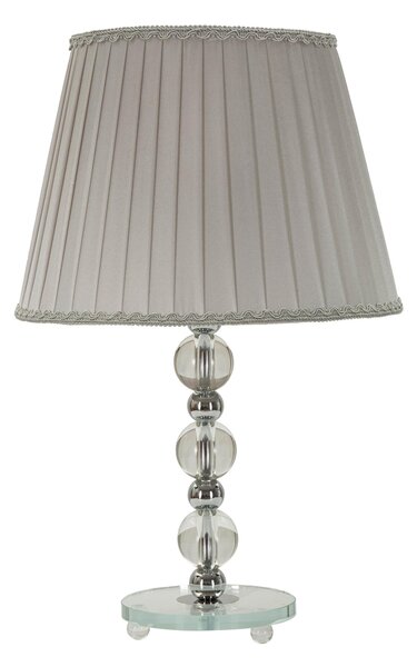 Lampada da tavolo in metallo argentato e vetro TOLLY Dimensioni � 30x h 48 cm Lampada E-27 Attacco con filo FILO paralume colore bianco e argento
