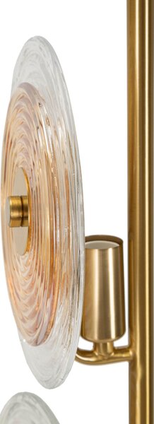Lampada da tavolo con 2 punti luce in metallo dorato Dimensioni � 25x h 63 cm Lampada E-27 Attacco con filo FILO paralumi in vetro