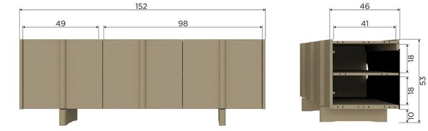 Mobile TV verde in pino massiccio 152x53x46 cm Basu – WOOOD