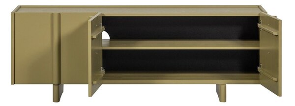Mobile TV verde in pino massiccio 152x53x46 cm Basu – WOOOD