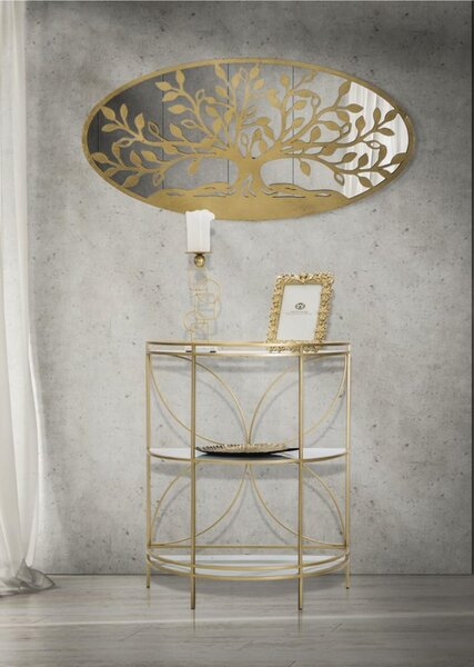 Porta candele da Appoggio in Metallo dorato design Geometrico 13x10xh31 cm struttura e 1 candela design geometrico colore oro