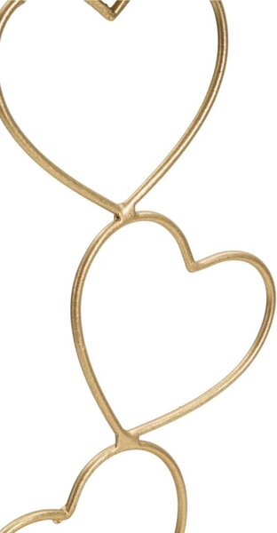 Porta candele da Appoggio in Metallo dorato design Geometrico 14,5x10xh32,5 cm struttura e candele design cuori colore oro