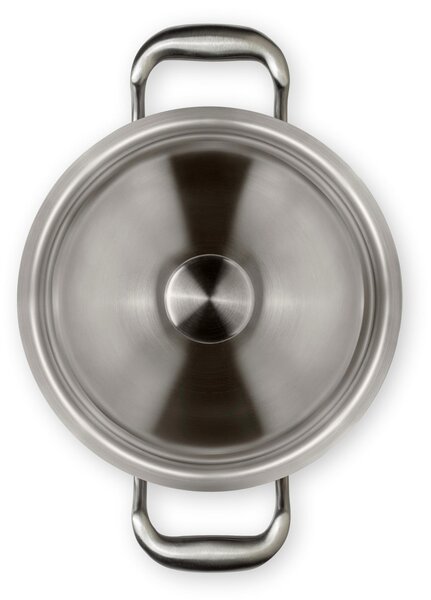 Casseruola un Manico In Titanio al 100x100 TRITANIA ZERO-TOXIC, Zero Nickel superficie di cottura in titanio massiccio diametro 16x h10 cm con coperchio incluso