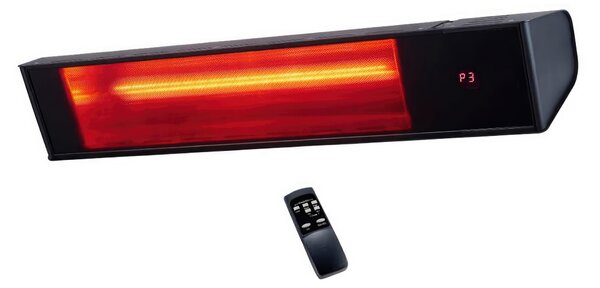 Riscaldatore Elettrico a Infrarossi WIFI Con Cristallo Nero Di Protezione 2000 W Su Piantana 74x11xh 14cm - peso 3 kg Timer 1 a 13 ore con telecomando