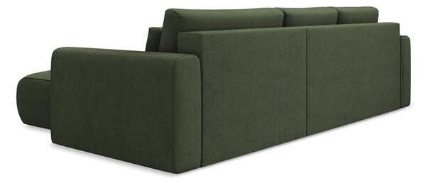 Divano angolare color kaki allungabile/con contenitore (con penisola a destra/con chaise lounge) Kapua – Makamii