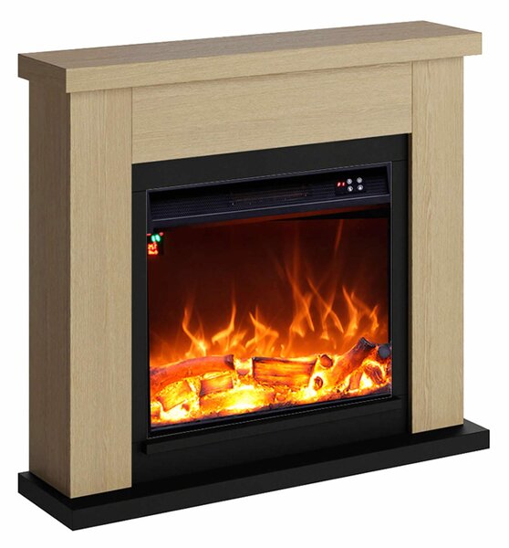 Camino Da Terra Con Bruciatore Da 1500w Effetto Fiamma Led Rovere Con Bruciatore Da 1500w Dimensioni 99x25x h 88,3 cm - peso 18,7 kg Effetto Fiamma Led Rovere