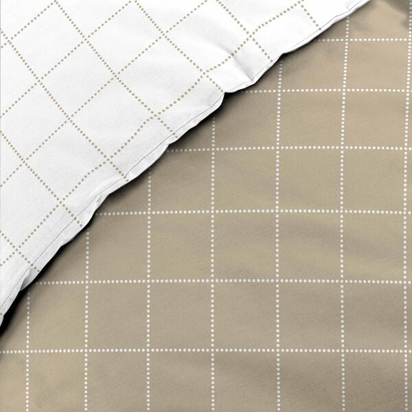 Set copripiumino e federa bianco/beige in cotone per letto matrimoniale 200x200 cm Cadria – douceur d'intérieur