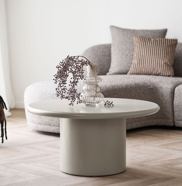 Tavolino da salotto rotondo color crema ø 80 cm Nagano – House Nordic