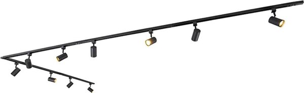 QAZQA - Sistema moderno a binario monofase I Faretto I Spot a soffitto I Faretto a soffitto I Faretto con 10 Spot I Faretto I Spot a soffitto I Faretto a soffitto I Faretto I Lampada I Lampade nero - Jeana