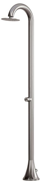 Doccia da Giardino esterno Temporizzata LUNA-TMP-INOX Doppio Attacco Dimensioni 26x37x h 200,7 cm Con Temporizzatore Solo Acqua Fredda da esterno In Acciaio Inox 316 L
