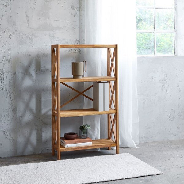 Scaffale effetto rovere colore naturale 70x124 cm X-Shelf - Unique Furniture