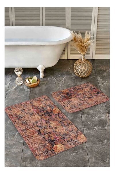 Set di tappetini per il bagno marroni in velluto 2 pz 60x100 cm – Mila Home