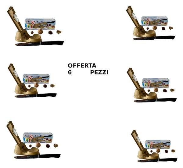 Set 6 pezzi Schiaccia Noci, Taglia castagne, Taglia pillole ZAC E SCRACK 4 funzioni da tavolo, super resistente dimensioni 18.7x7,6xh 6.2 cm