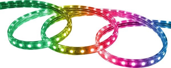 Striscia LED RGB 220V SMD 60 LED/m 10W/m larghezza 16mm sezione 100cm IP65 2 m