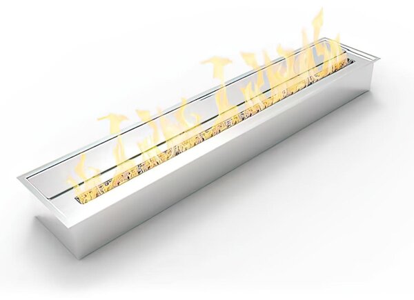 Bruciatore per camino a bioetanolo biocamino in acciaio inox 7 lt 91,5X18,7XH9,5 cm