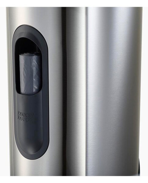 Cestino per la spazzatura color argento lucido in acciaio inox con pedale 10 l Arc – Joseph Joseph