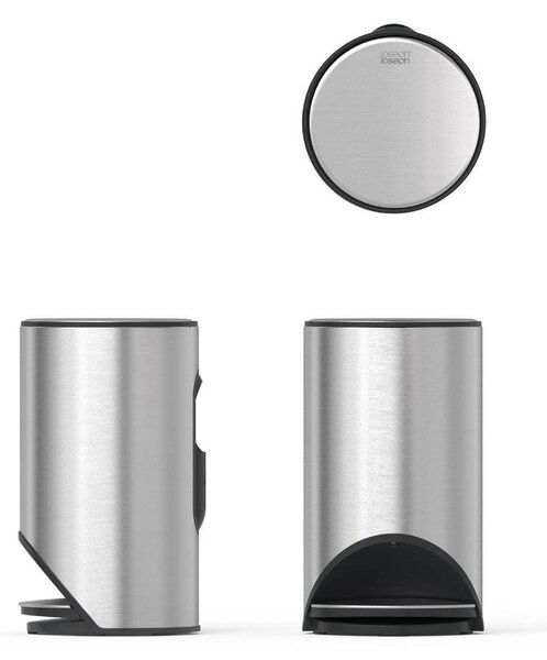 Cestino per la spazzatura color argento lucido in acciaio inox con pedale 10 l Arc – Joseph Joseph