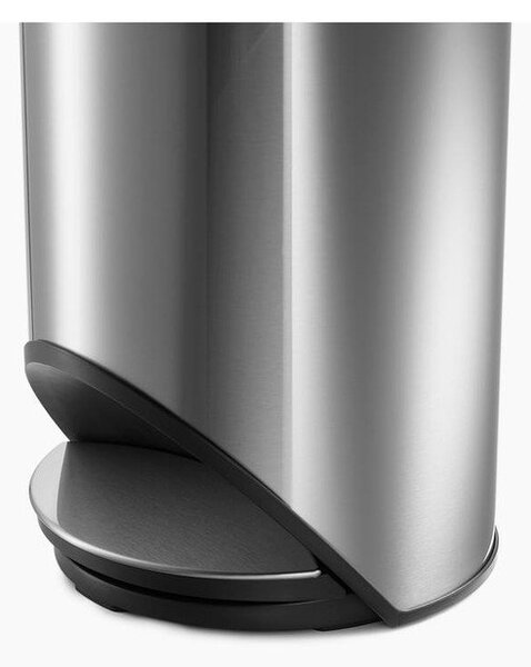 Cestino per la spazzatura color argento lucido in acciaio inox con pedale 10 l Arc – Joseph Joseph