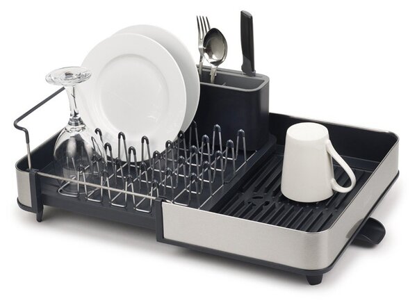 Scolapiatti regolabile grigio scuro in acciaio inox 36x32 cm Extend Steel – Joseph Joseph