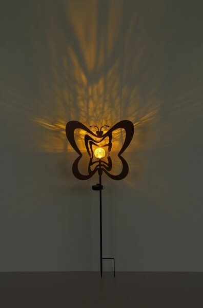 Globo 36581R - Lampada solare a LED LED/0,06W/3V IP44 farfalla effetto ruggine