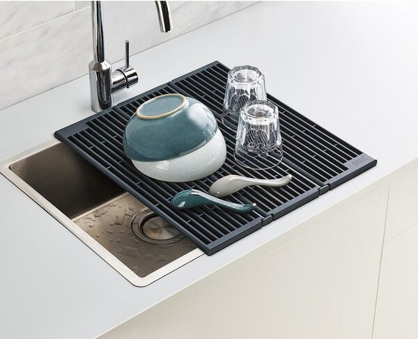 Scolapiatti a griglia per lavello regolabile grigio in plastica 43x13 cm Platform – Joseph Joseph