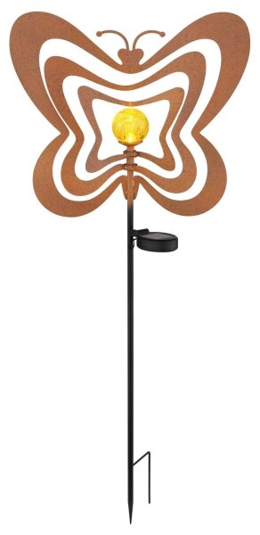 Globo 36581R - Lampada solare a LED LED/0,06W/3V IP44 farfalla effetto ruggine