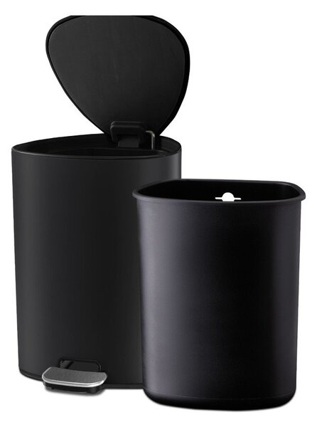 Cestino per la spazzatura nero opaco in acciaio con pedale 5 l EasyStore Luxe – Joseph Joseph