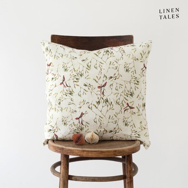 Federa con motivo natalizio 40x40 cm Mistletoe - Linen Tales