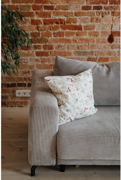 Federa con motivo natalizio 40x40 cm Mistletoe - Linen Tales
