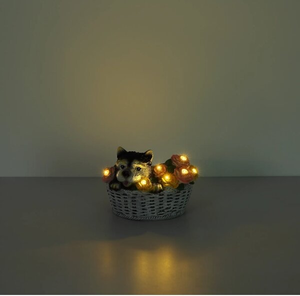 Globo 36371 - Lampada solare a LED, 0,08 W/1,2 V, IP44, a forma di cane