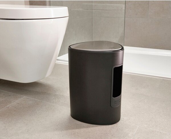 Cestino per la spazzatura nero opaco in acciaio con pedale 5 l EasyStore Luxe – Joseph Joseph