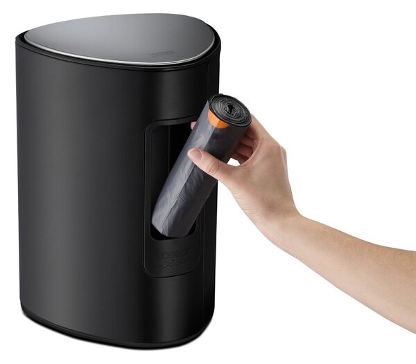 Cestino per la spazzatura nero opaco in acciaio con pedale 5 l EasyStore Luxe – Joseph Joseph