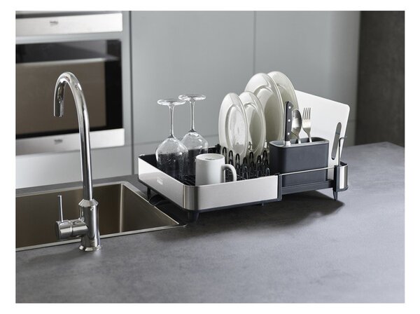 Scolapiatti regolabile grigio scuro in acciaio inox 36x32 cm Extend Steel – Joseph Joseph