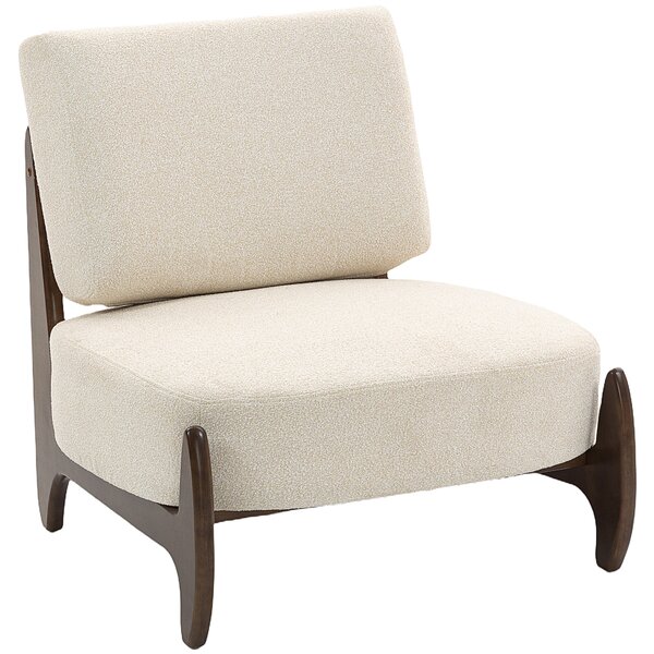 HOMCOM Poltrona da salotto in chenille, con cuscino spesso e seduta imbottita, 72 x 73,5 x 81 cm, Crema | Aosom Italy