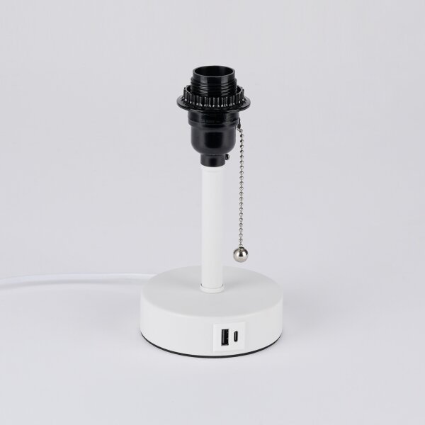 Brilagi - Lampada da tavolo con porta USB TABLON 1xE27/25W/230V bianca